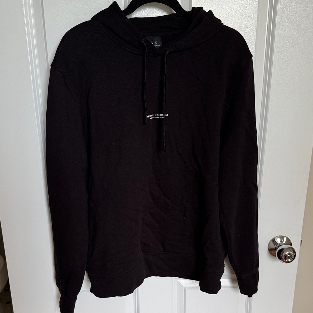 Armani Exchange Men’s Black Hooded Sweatshirt